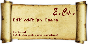 Eördögh Csaba névjegykártya